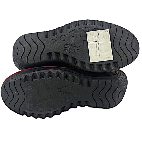 FLY London Suede Ankle Boot Yuro Red - Medium Size EU 38 US 7 to 7.5 Wedge New - Picture 8 of 8